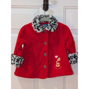 Vintage Disney Winnie The Pooh Girls Fleece Coat Size 6-9 Months